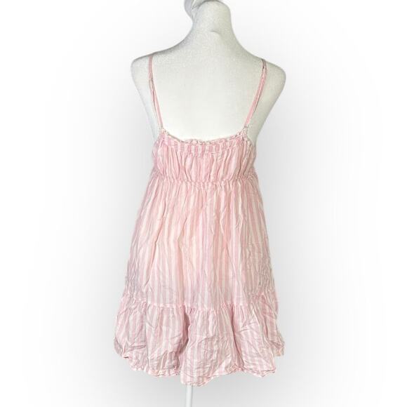 Victoria's Secret Mayfair Slip Women's Med Pink White Striped Cotton Nightgown - Picture 4 of 12